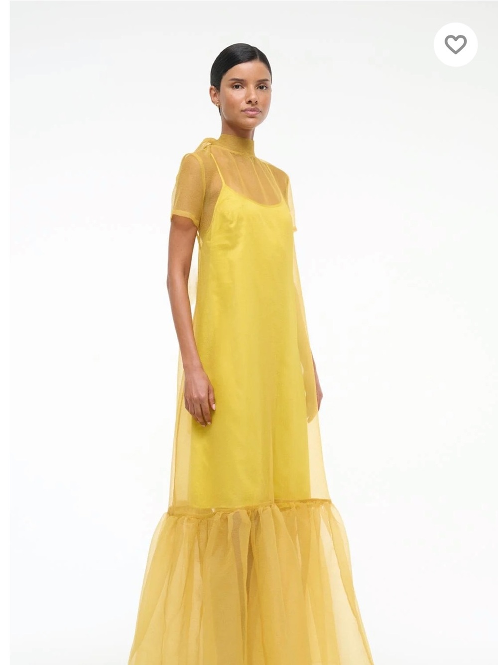 STAUD Calluna dress chartreuse yellow /green in XL new with tags - Picture 3 of 14